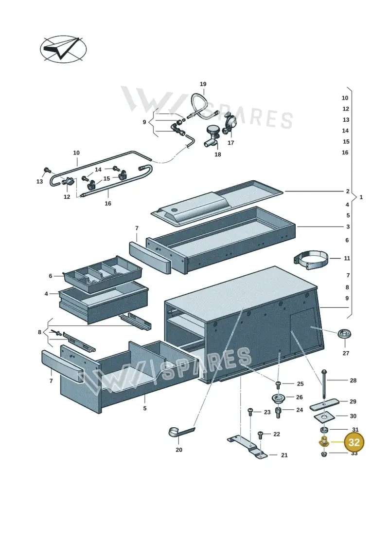 2K7068127A — Volkswagen Caddy Maxi Kombi (2020-2024) diagram 2ka068000, position 32