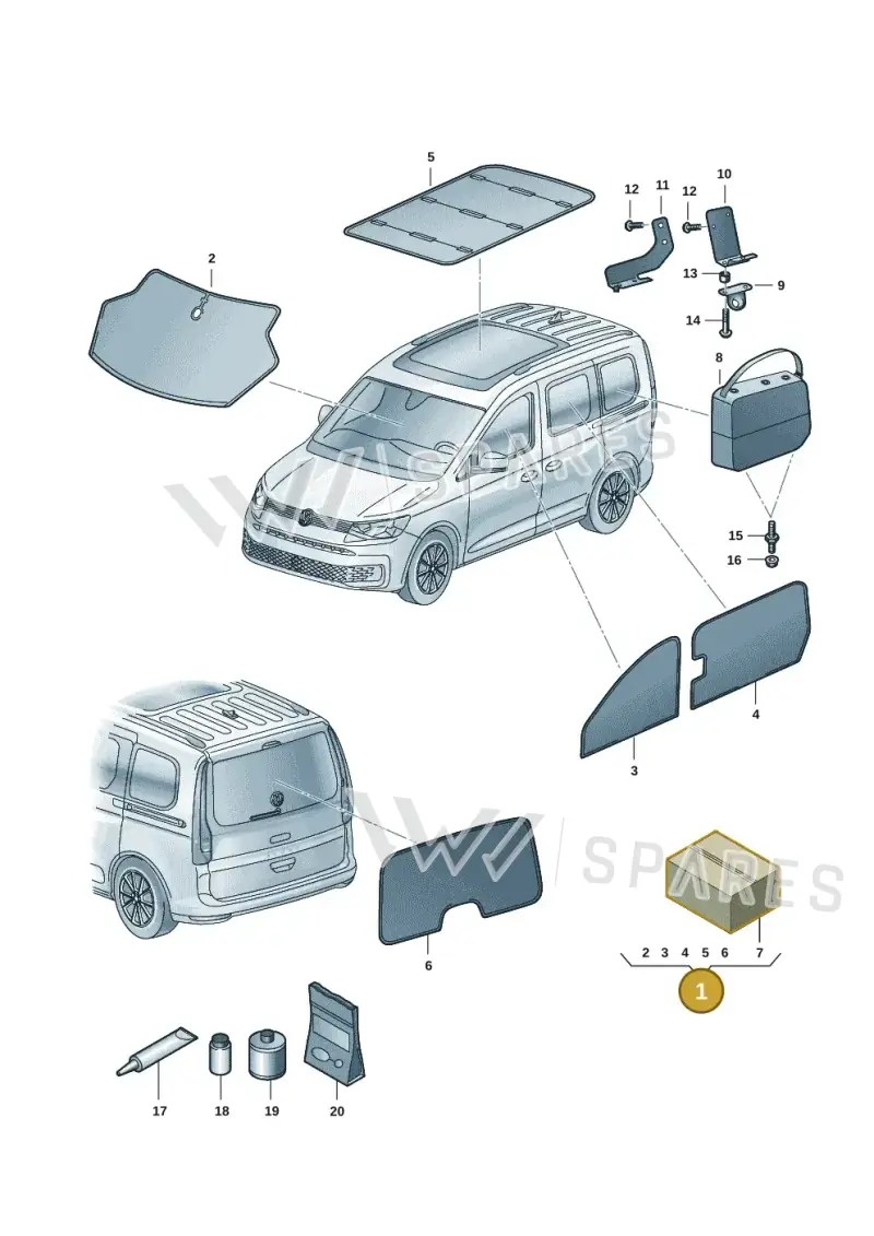 2K7777861 — Volkswagen Caddy Maxi Kombi (2020-2024) diagram 2ka861015, position 1