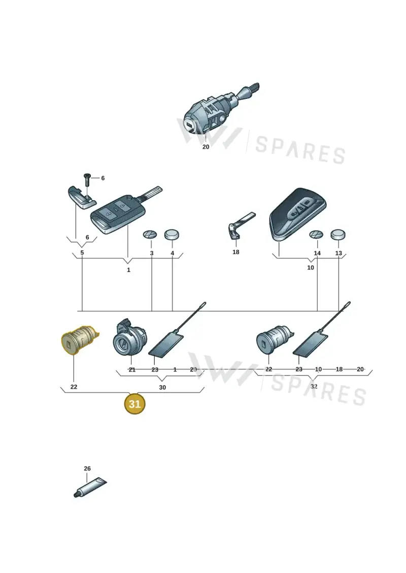 2K7800375BBAIF — Volkswagen Caddy Maxi Kombi (2020-2024) diagram 2ka837100, position 31
