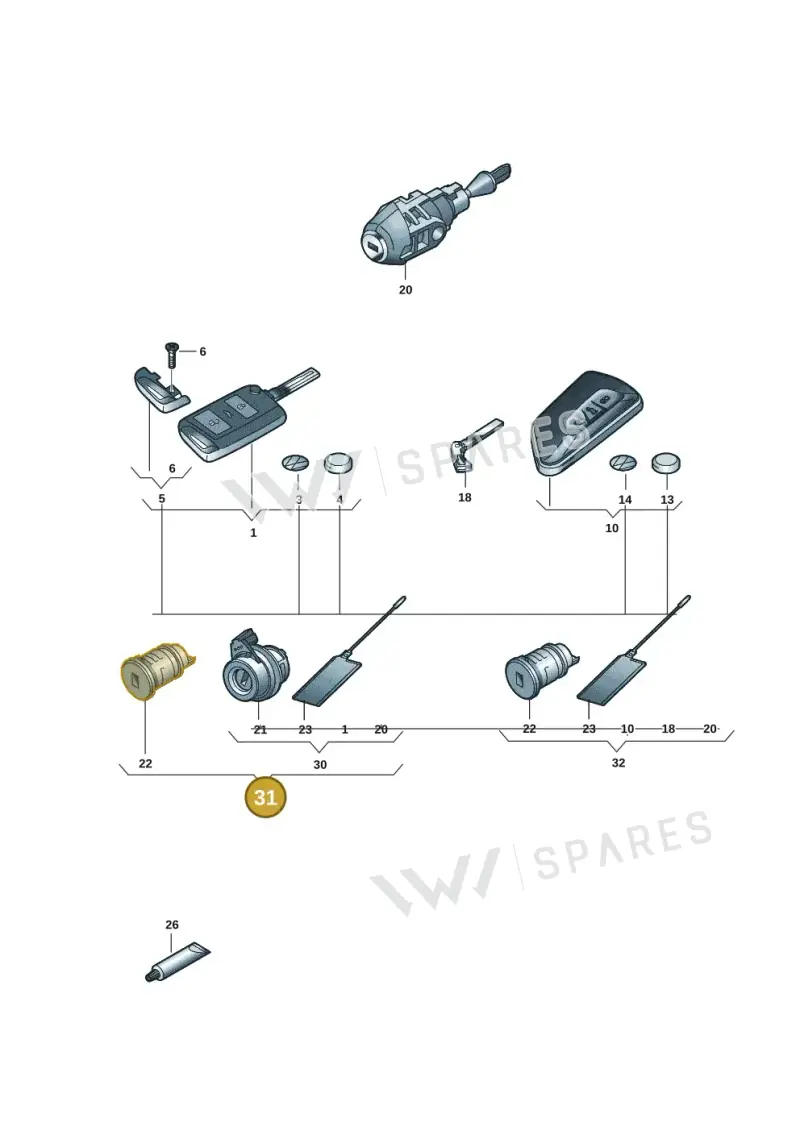 2K7800375CLAIF — Volkswagen Caddy Maxi Kombi (2020-2024) diagram 2ka837100, position 31