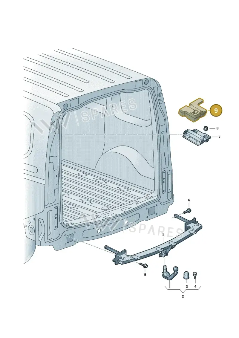 2K7804897D — Volkswagen Caddy Maxi Kombi (2020-2024) diagram 2ka804000, position 9