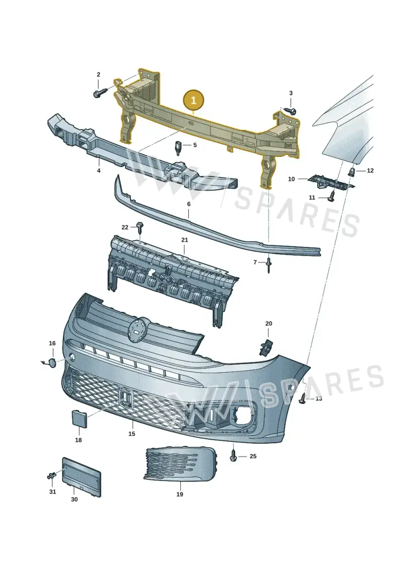 2K7807109C — Volkswagen Caddy Maxi Kombi (2020-2024) diagram 2ka807000, position 1
