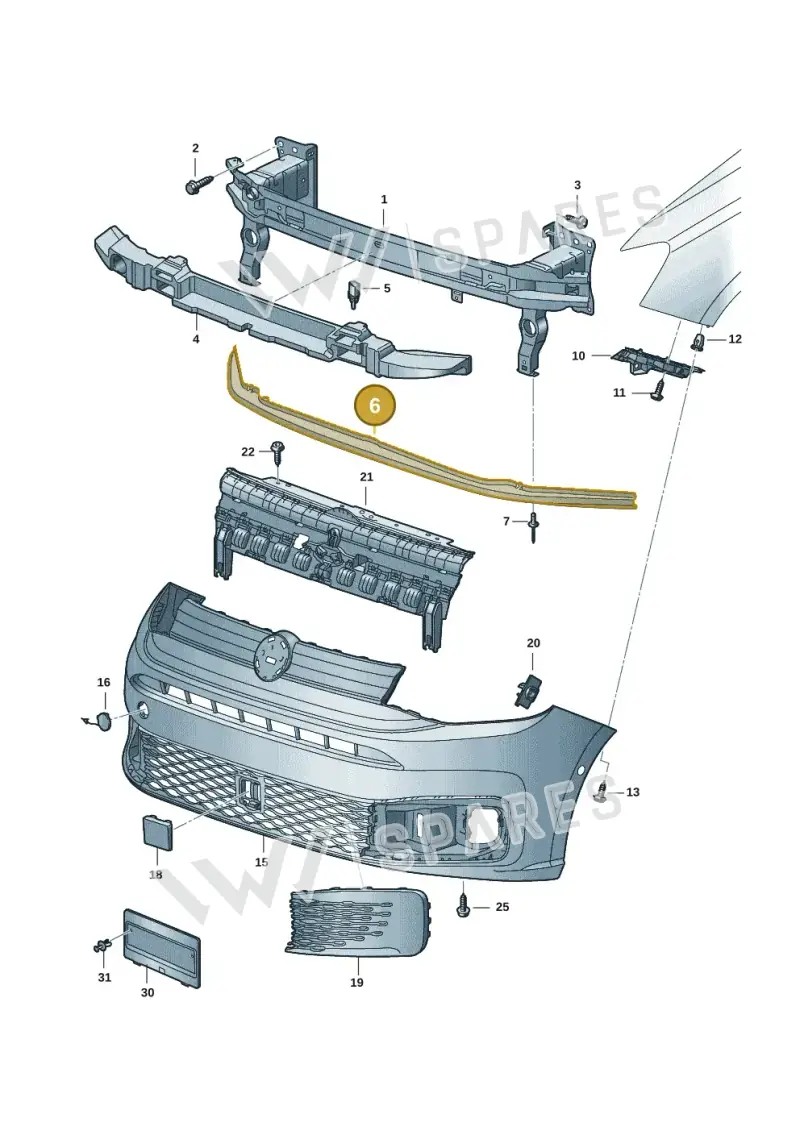 2K7807651 — Volkswagen Caddy Maxi Kombi (2020-2024) diagram 2ka807000, position 6