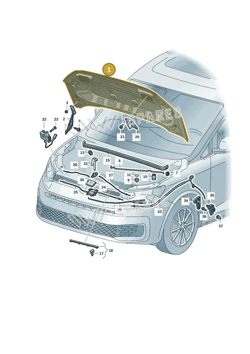 2K7823033G — Volkswagen Caddy Maxi Kombi (2020-2024) diagram 2ka823000, position 1