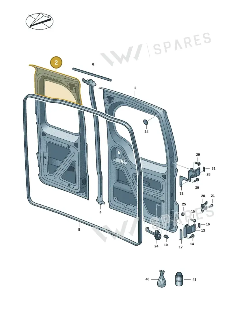 2K7827092AF — Volkswagen Caddy Maxi Kombi (2020-2024) diagram 2ka827200, position 2