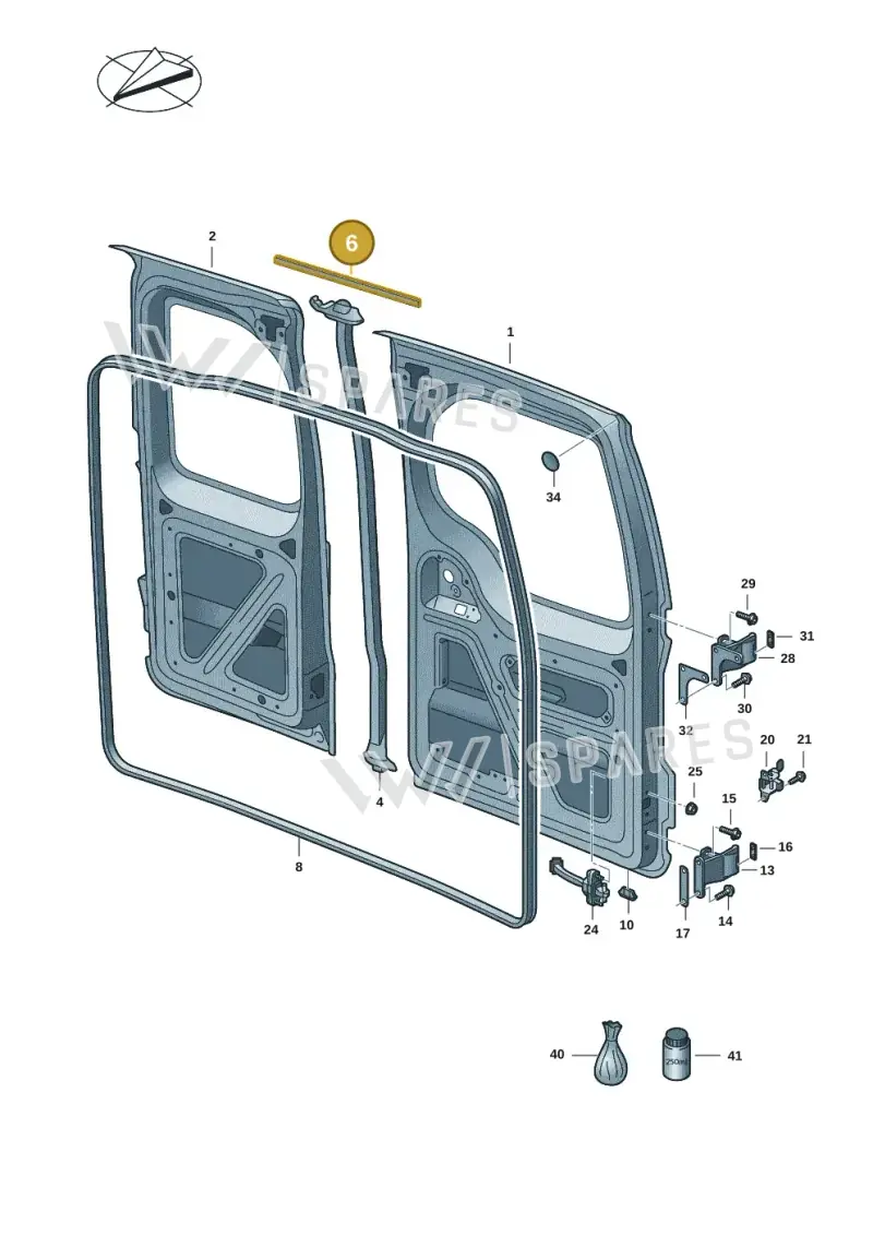 2K7827599A — Volkswagen Caddy Maxi Kombi (2020-2024) diagram 2ka827200, position 6