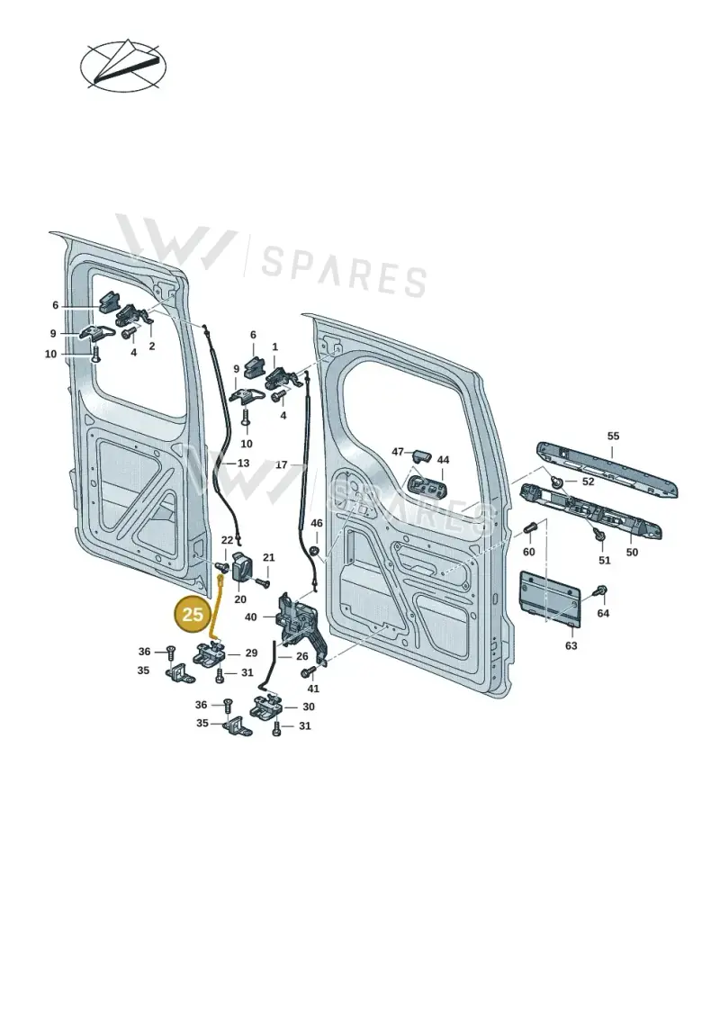 2K7829218A — Volkswagen Caddy Maxi Kombi (2020-2024) diagram 2ka827300, position 25