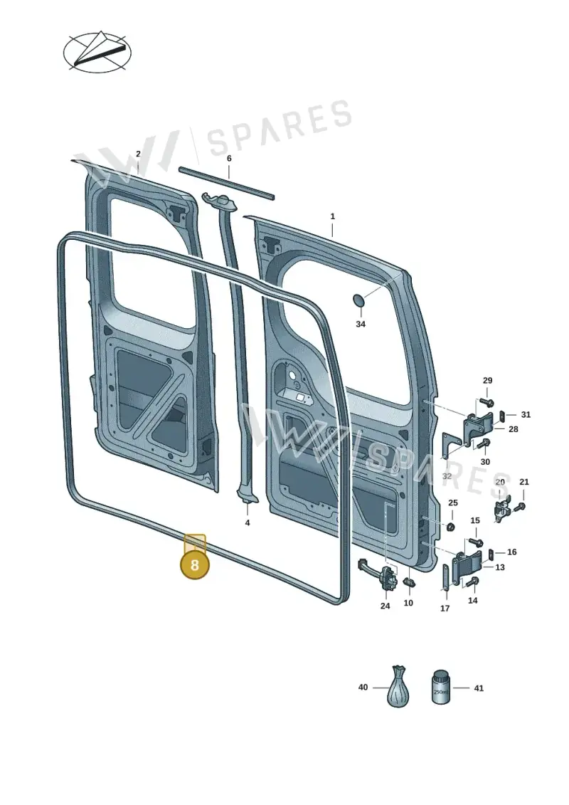 2K7829573H — Volkswagen Caddy Maxi Kombi (2020-2024) diagram 2ka827200, position 8