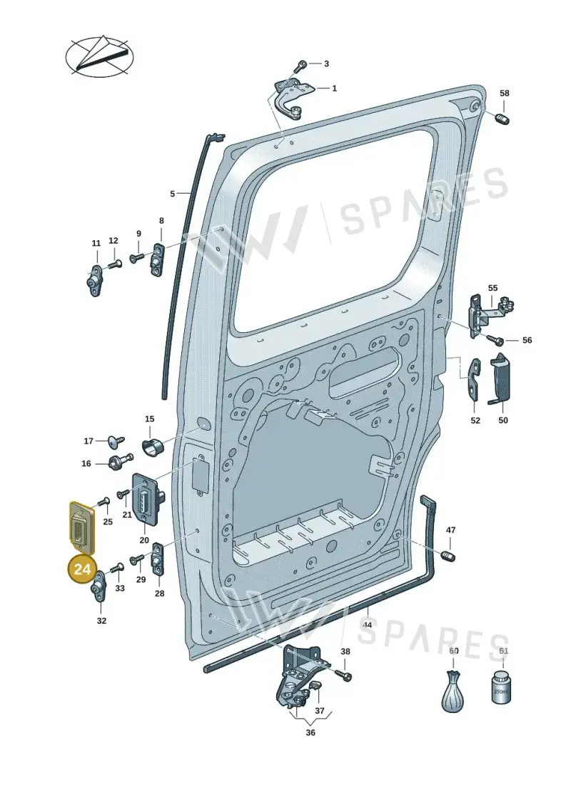 2K7843189B — Volkswagen Caddy Maxi Kombi (2020-2024) diagram 2ka843200, position 24