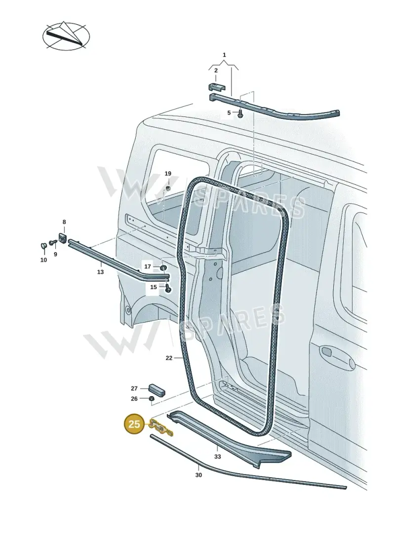 2K7843414C — Volkswagen Caddy Maxi Kombi (2020-2024) diagram 2ka843400, position 25