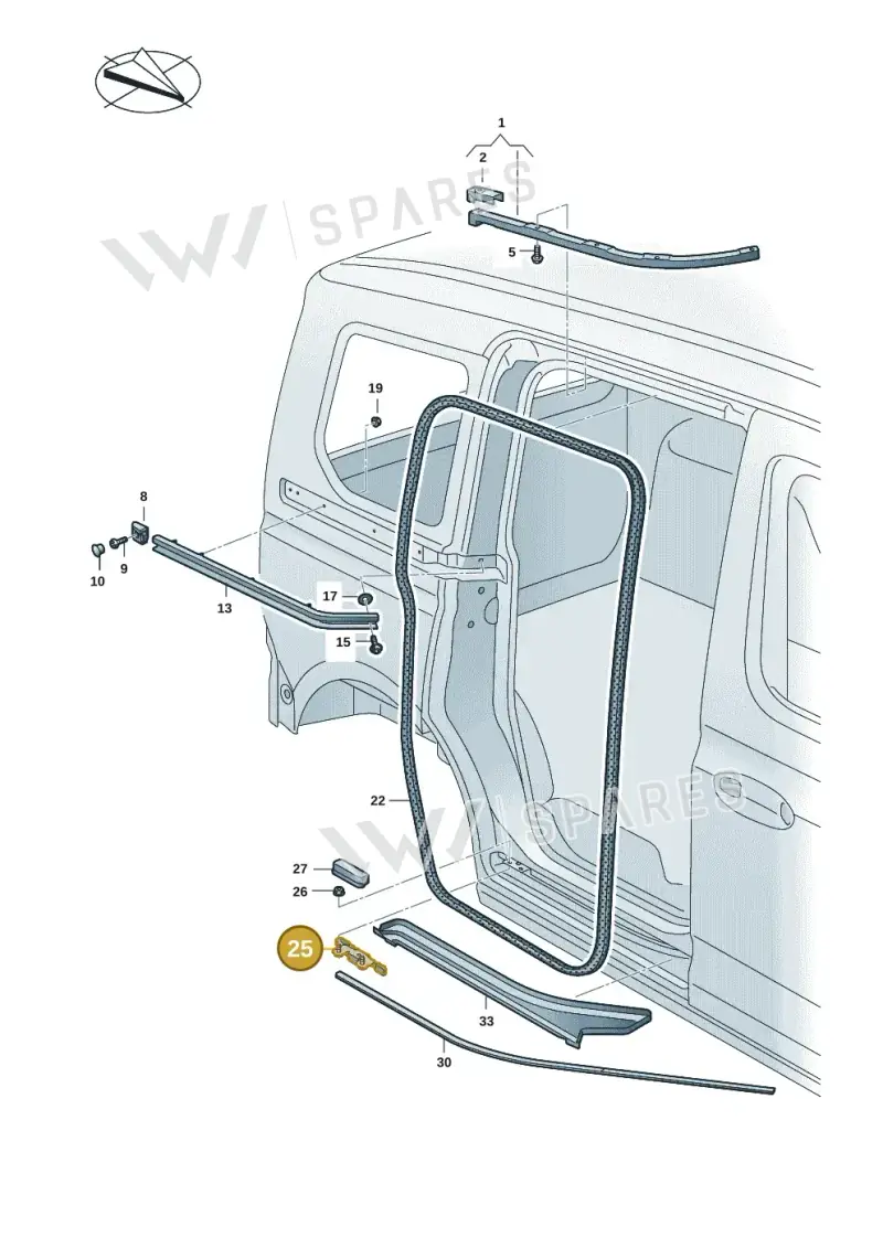 2K7843414D — Volkswagen Caddy Maxi Kombi (2020-2024) diagram 2ka843400, position 25