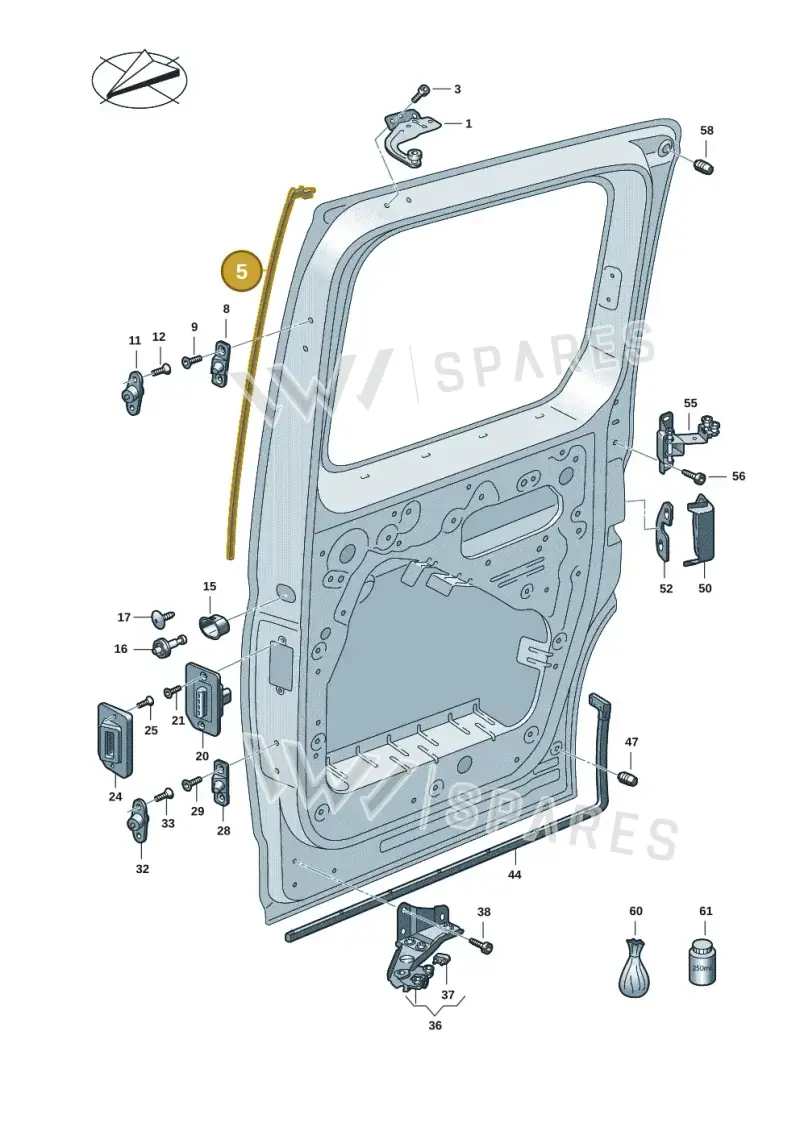 2K7843611E5AP — Volkswagen Caddy Maxi Kombi (2020-2024) diagram 2ka843200, position 5