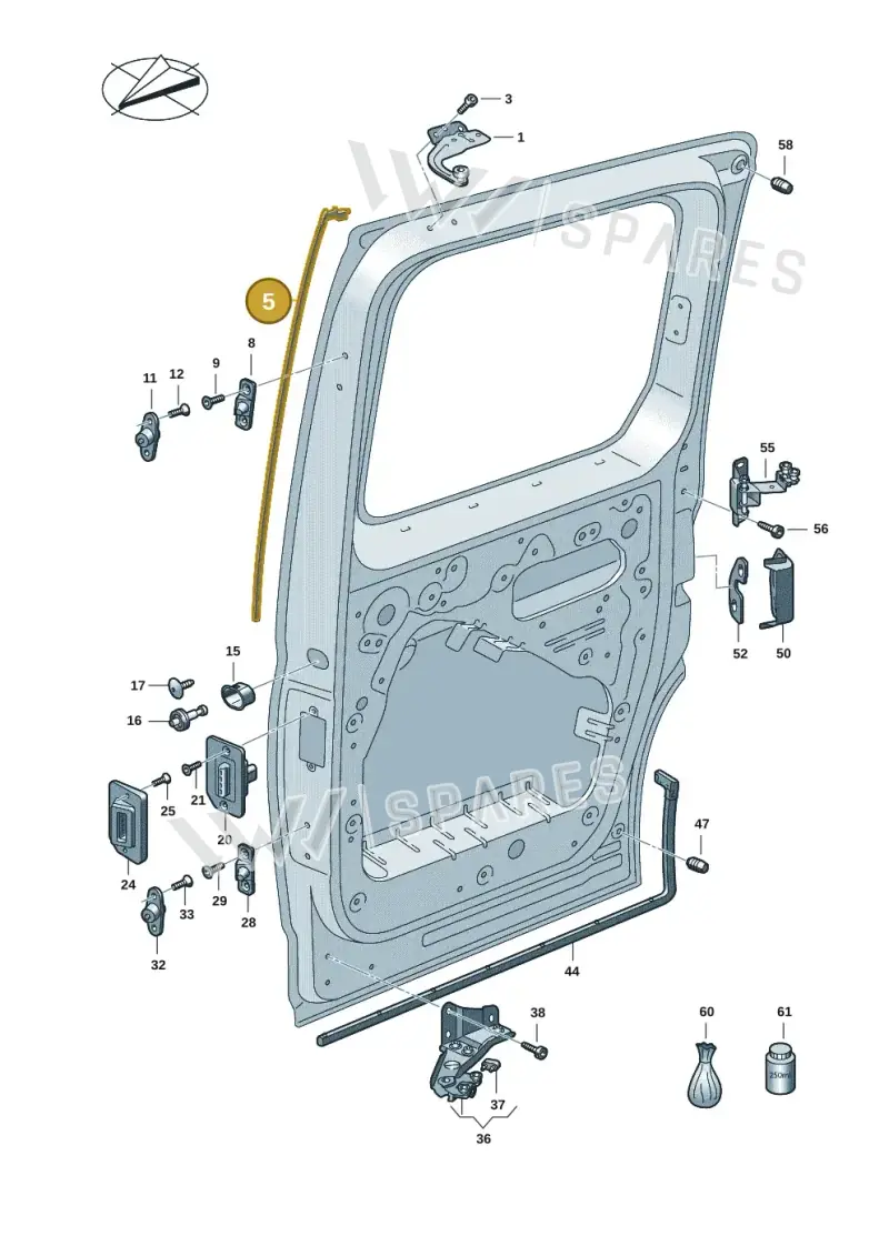 2K7843612E5AP — Volkswagen Caddy Maxi Kombi (2020-2024) diagram 2ka843200, position 5