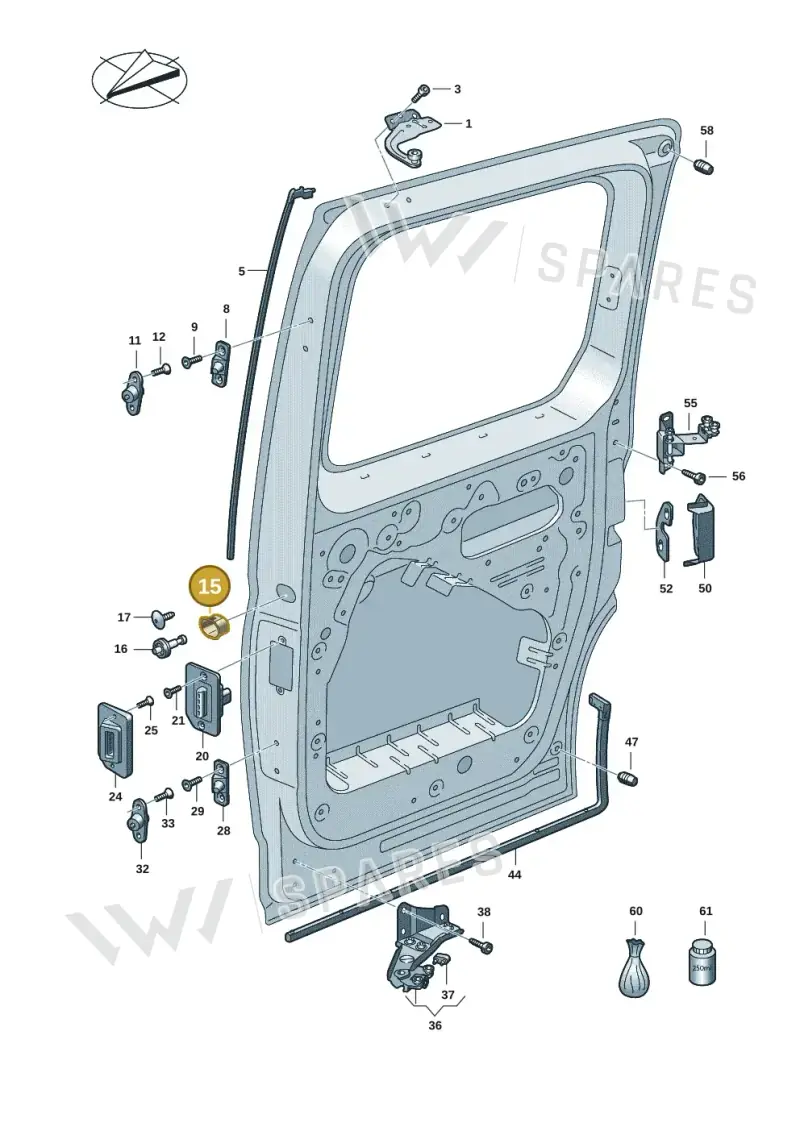 2K7843667D — Volkswagen Caddy Maxi Kombi (2020-2024) diagram 2ka843200, position 15