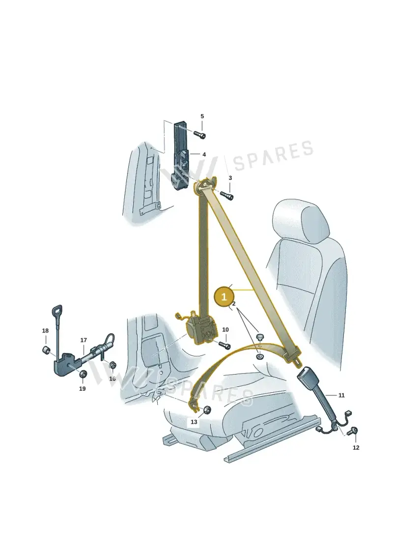 2K7857705DRAA — Volkswagen Caddy Maxi (2020-2025) diagram 2ka857060, position 1