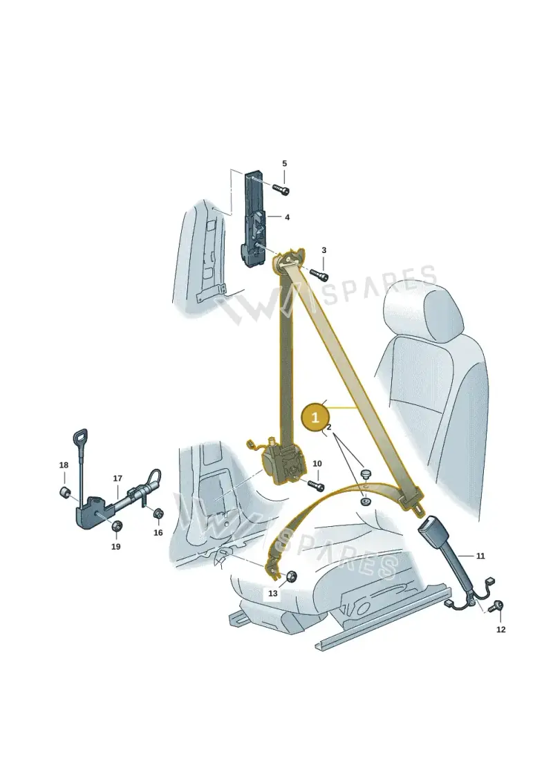 2K7857705FRAA — Volkswagen Caddy Maxi (2020-2025) diagram 2ka857060, position 1