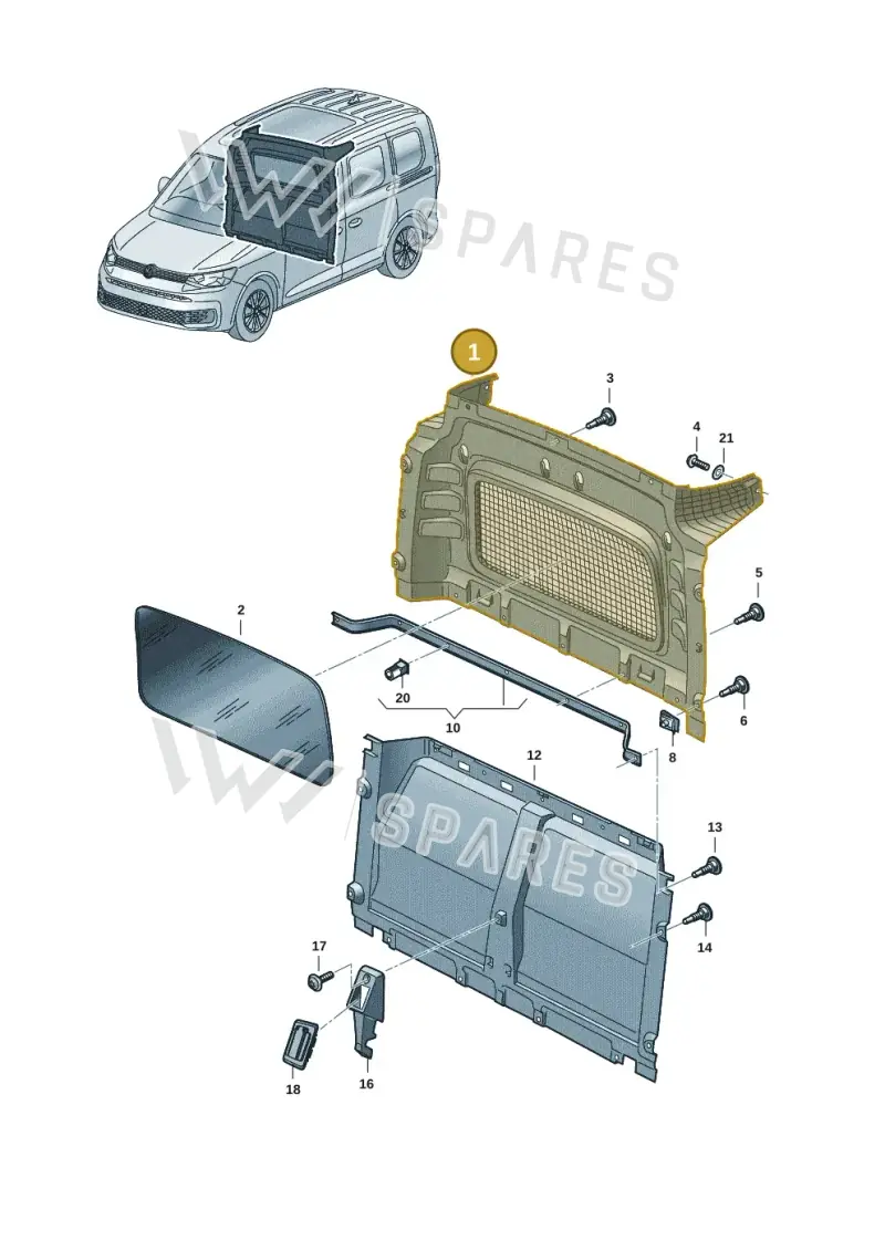 2K7863170D — Volkswagen Caddy Maxi Kombi (2020-2024) diagram 2ka863090, position 1