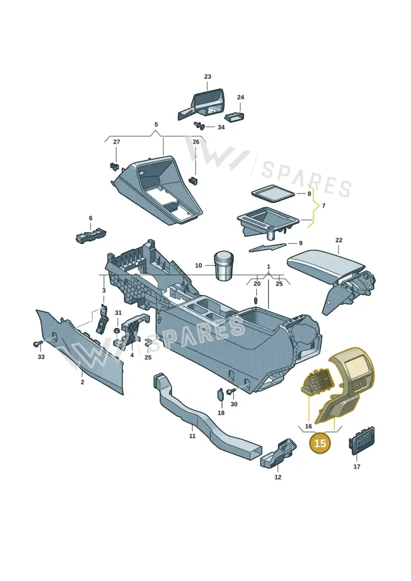2K7864298D4PK — Volkswagen Caddy Maxi Kombi (2020-2024) diagram 2ka863050, position 15