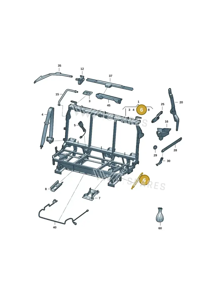 2K7883169 — Volkswagen Caddy Maxi Kombi (2020-2024) diagram 2ka884000, position 6