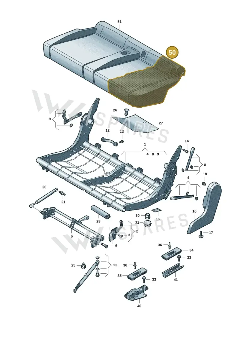 2K7885301D — Volkswagen Caddy Maxi Kombi (2020-2024) diagram 2ka883000, position 50