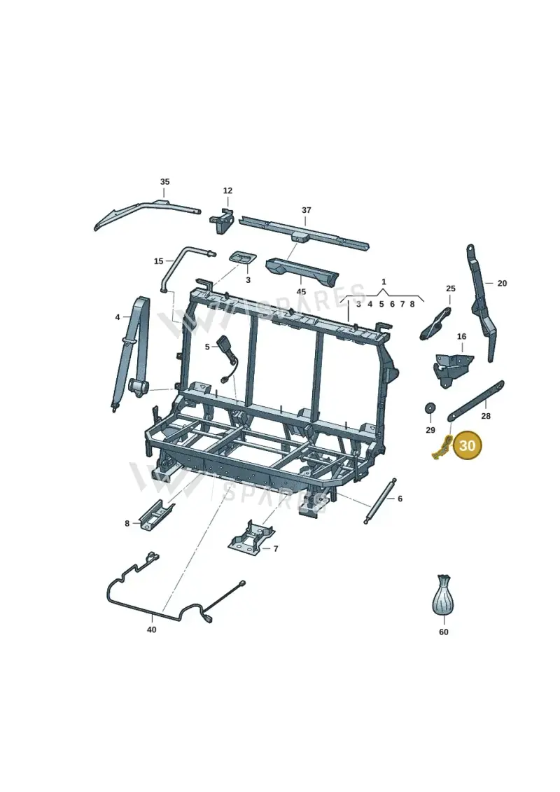2K7885551 — Volkswagen Caddy Maxi Kombi (2020-2024) diagram 2ka884000, position 30