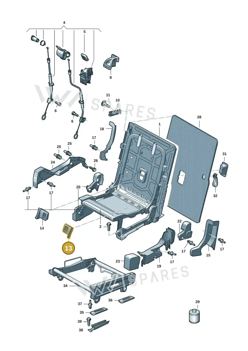 2K788723382V — Volkswagen Caddy Maxi Kombi (2020-2024) diagram 2ka885000, position 13