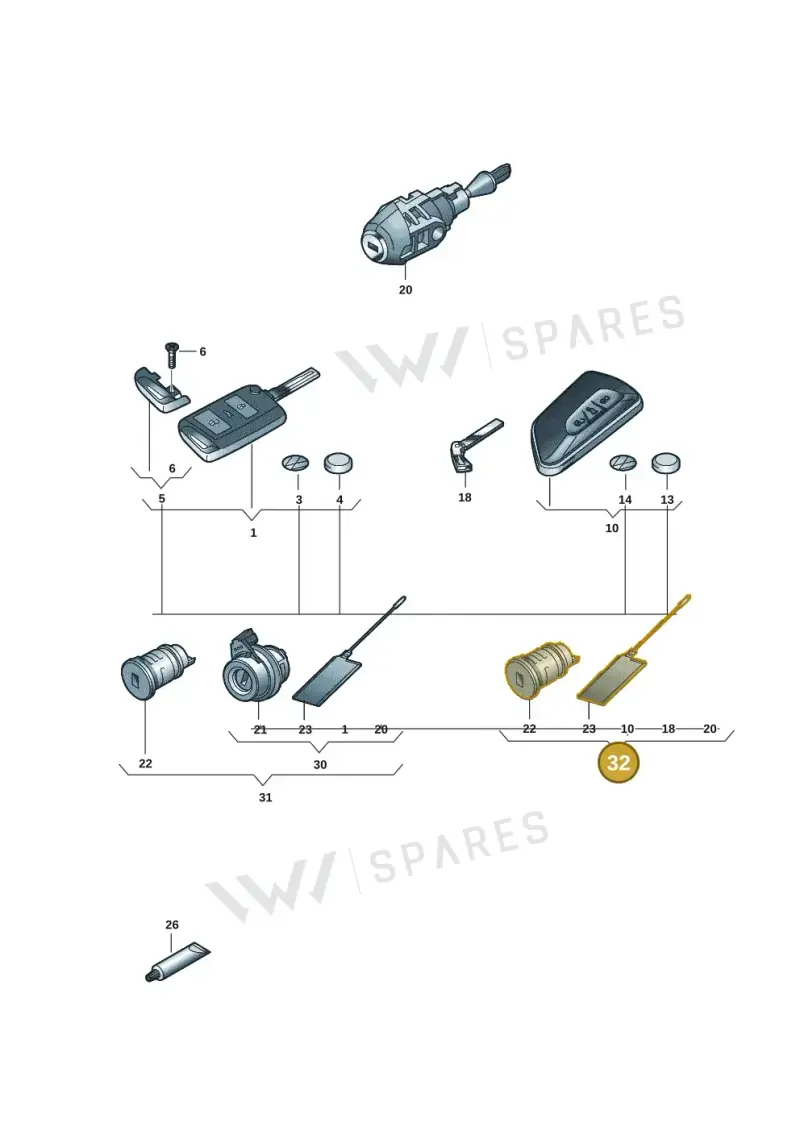 2K7898374PAIF — Volkswagen Caddy Maxi Kombi (2020-2024) diagram 2ka837100, position 32