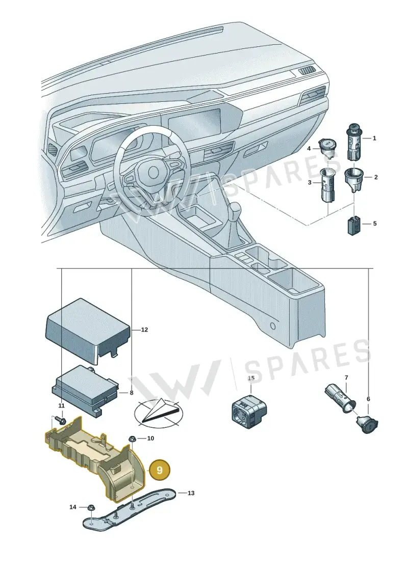 2K7907390 — Volkswagen Caddy Maxi (2020-2025) diagram 2ka919020, position 9