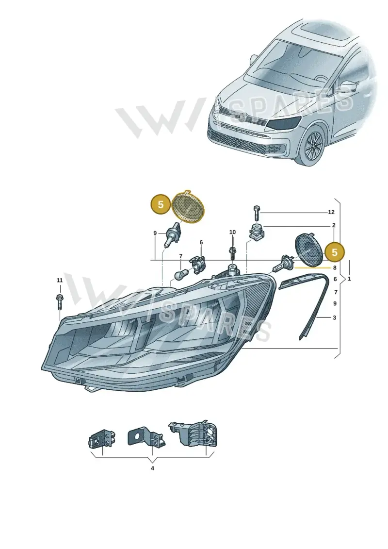 2K7941607 — Volkswagen Caddy Maxi Kombi (2020-2024) diagram 2ka941000, position 5