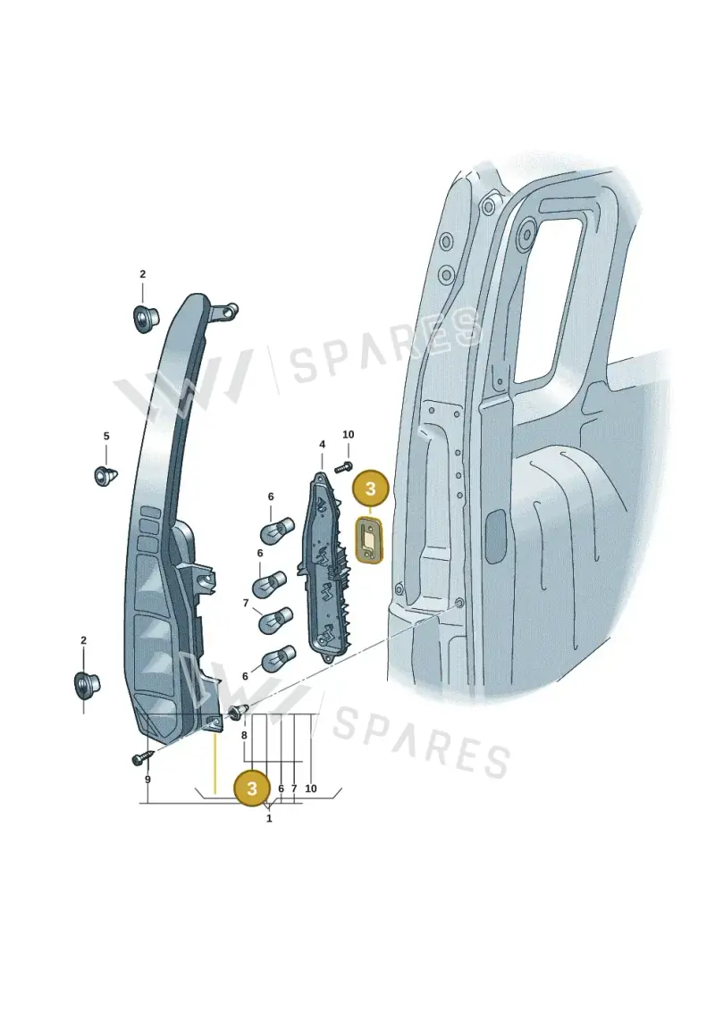2K7945191 — Volkswagen Caddy Maxi Kombi (2020-2024) diagram 2ka945000, position 3