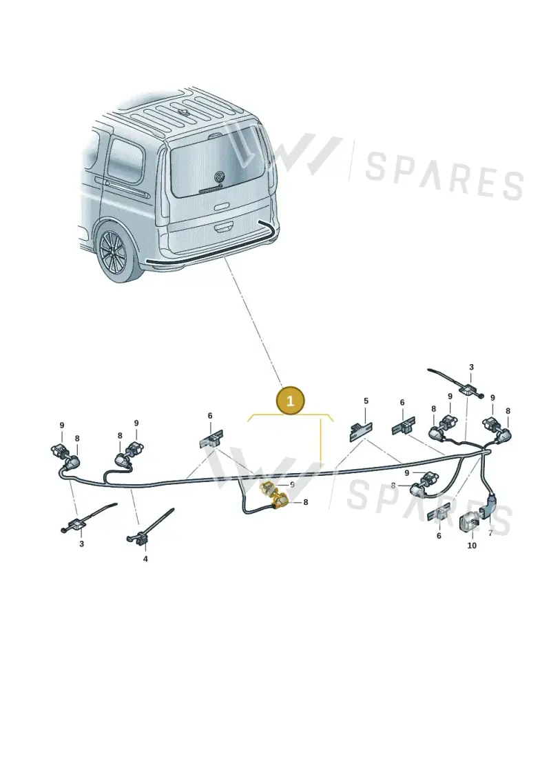 2K7971104A — Volkswagen Caddy Maxi (2020-2025) diagram 2ka972090, position 1