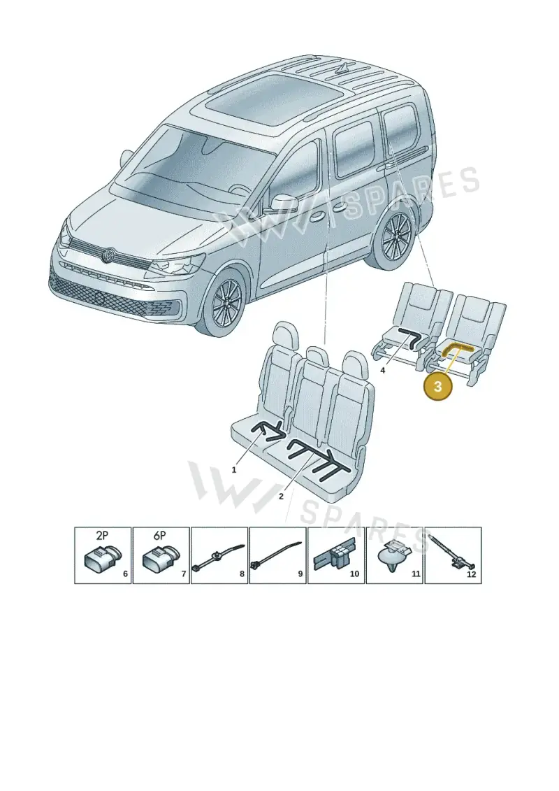 2K7971365C — Volkswagen Caddy Maxi (2020-2025) diagram 2ka972027, position 3