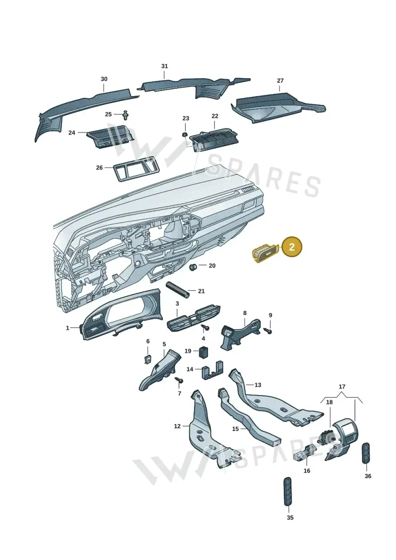 2K9819703MXGW — Volkswagen Caddy Maxi Kombi (2020-2024) diagram 2ka819300, position 2