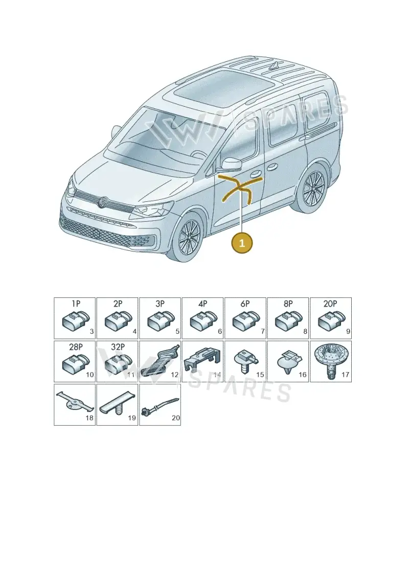 2K9971161AD — Volkswagen Caddy Maxi (2020-2025) diagram 2ka972033, position 1