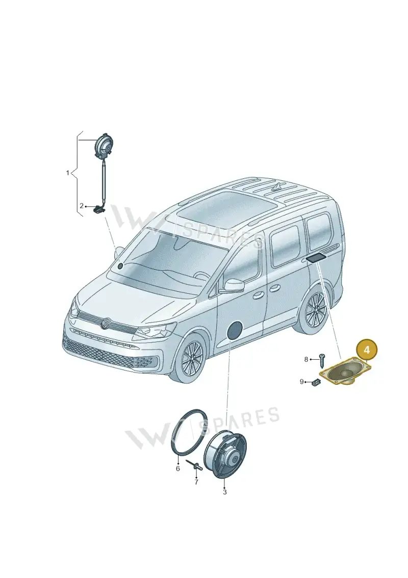 2KD035709 — Volkswagen Caddy Maxi Kombi (2020-2024) diagram 2ka035035, position 4