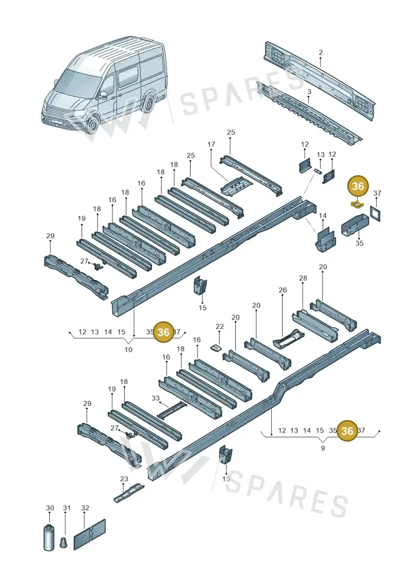 2N0802855 — Volkswagen MAN TGE 55 (2016-2021) diagram 806803250, position 36