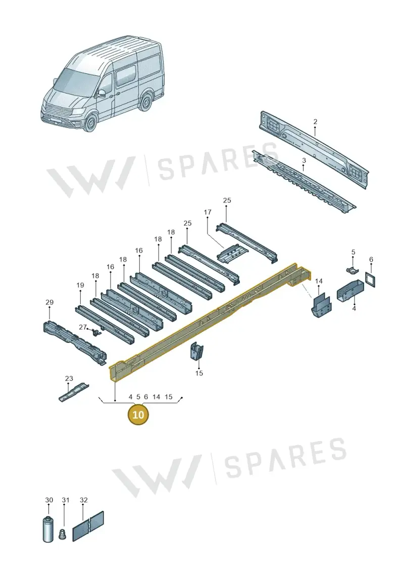 2N0803502AN — Volkswagen E-Crafter 35 (2018-2024) diagram 599803250, position 10