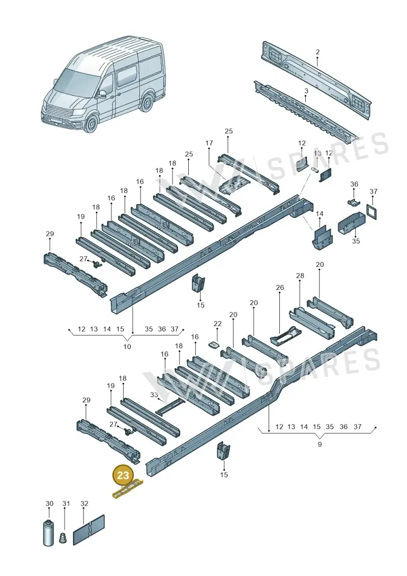 2N0804145B — Volkswagen MAN TGE 55 (2016-2021) diagram 806803250, position 23