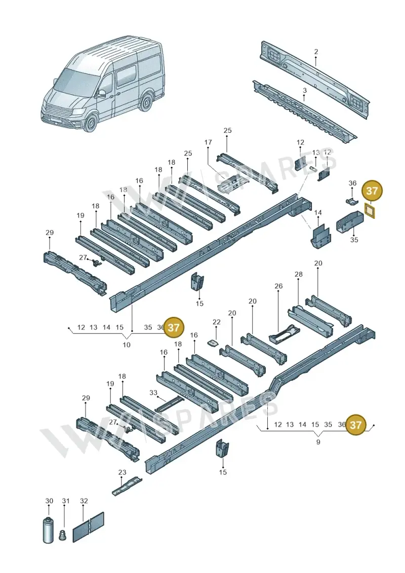 2N0804475 — Volkswagen MAN TGE 55 (2016-2021) diagram 806803250, position 37