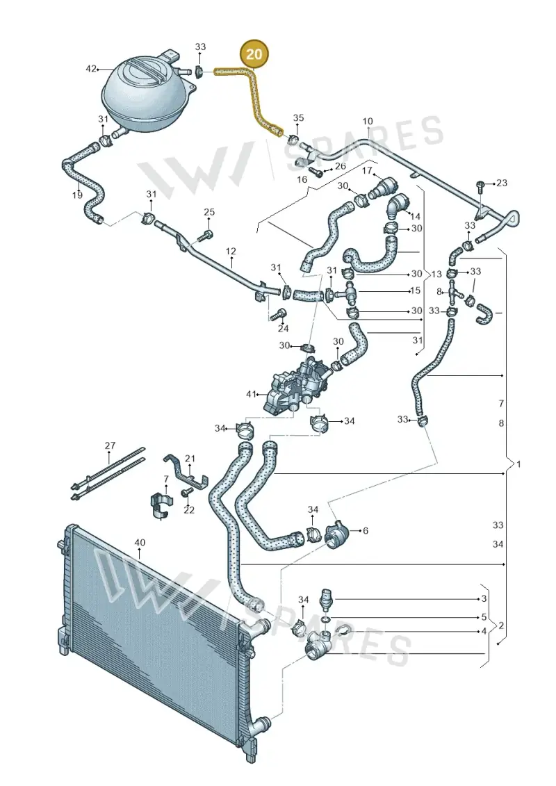 2Q0121447H — Volkswagen Caddy Maxi Kombi (2020-2024) diagram 866121300, position 20