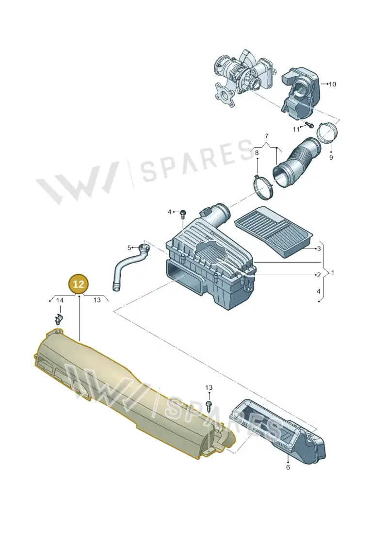 2Q0129509A — Audi A1 Sportback (2018-2025) diagram 587129050, position 12