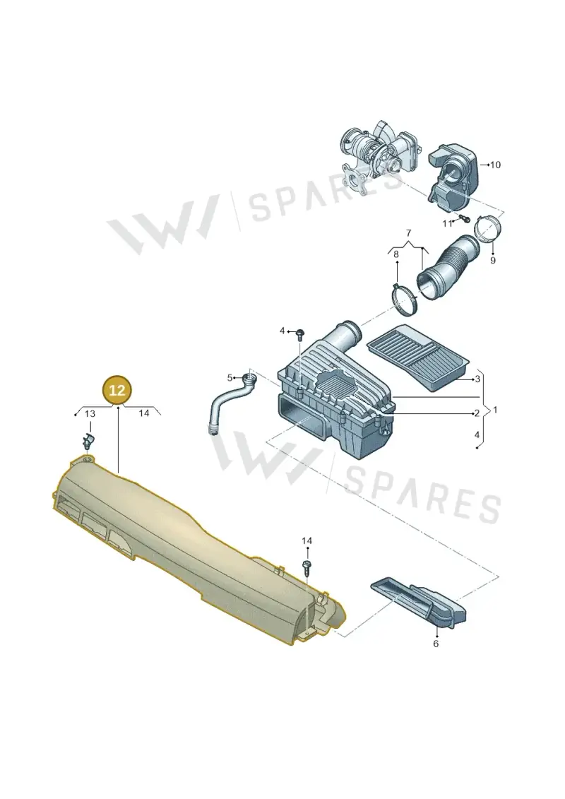 2Q0129509A — Audi A1 Sportback (2018-2025) diagram 837129050, position 12