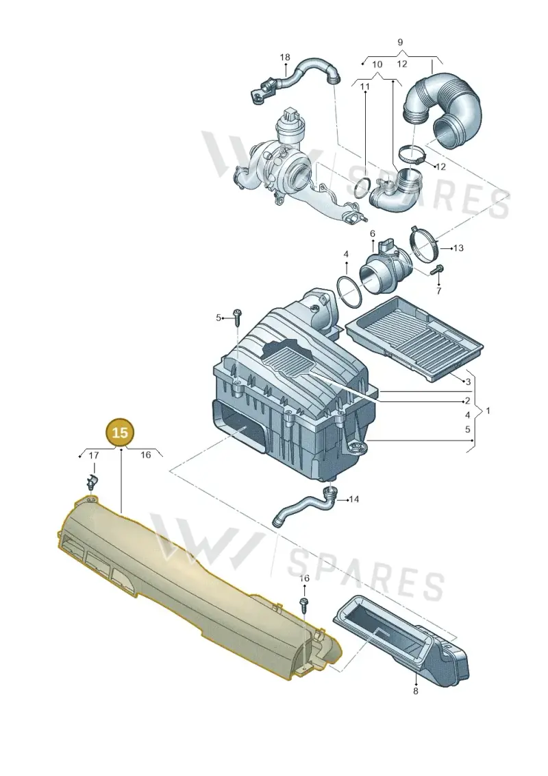 2Q0129509A — Volkswagen Polo (2017-2025) diagram 837129800, position 15