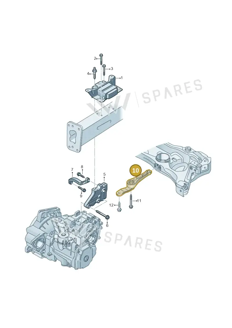 2Q0199851AF — Volkswagen T-Cross 1,0 (2018-2024) diagram 837199050, position 10