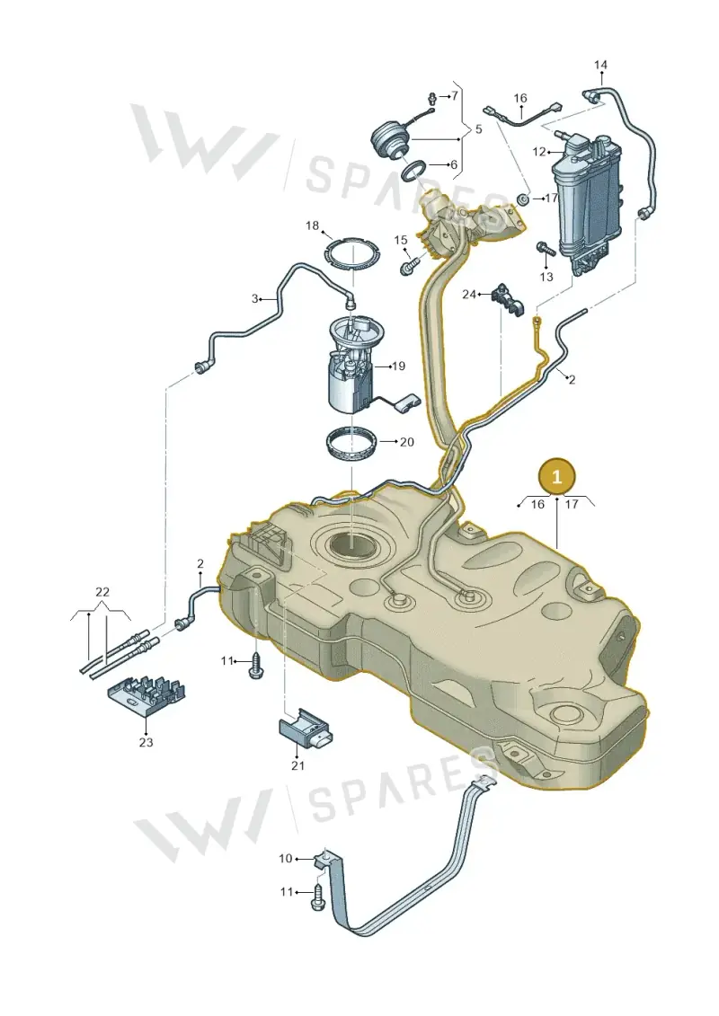 2Q0201055DB — Volkswagen Polo 1.0 BlueMotion (2017-2024) diagram 837201042, position 1