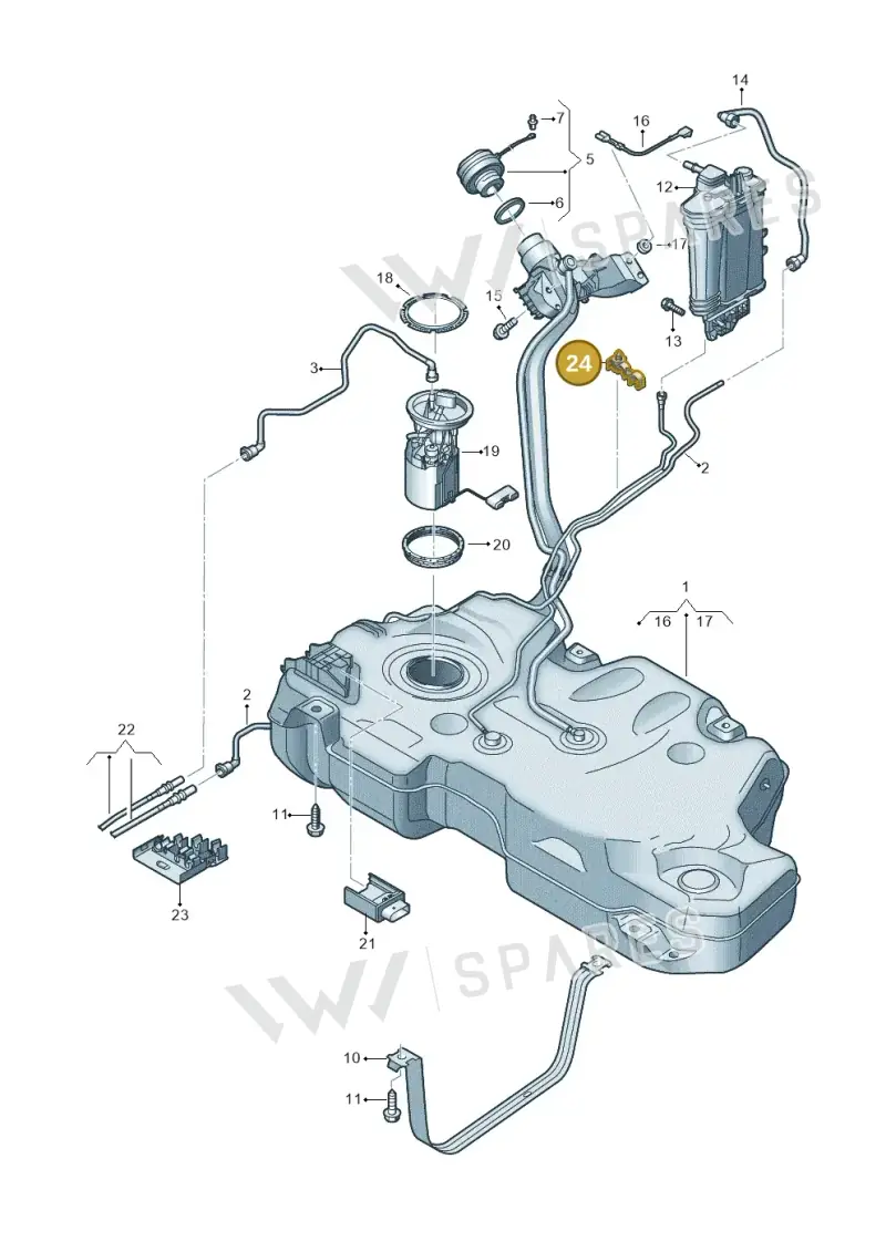 2Q0201270C — Volkswagen Polo 1.0 BlueMotion (2017-2024) diagram 837201042, position 24