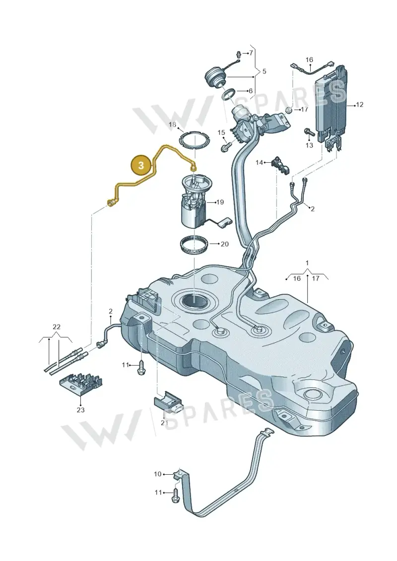 2Q0201293J — Volkswagen Taigo (2021-2024) diagram 837201400, position 3