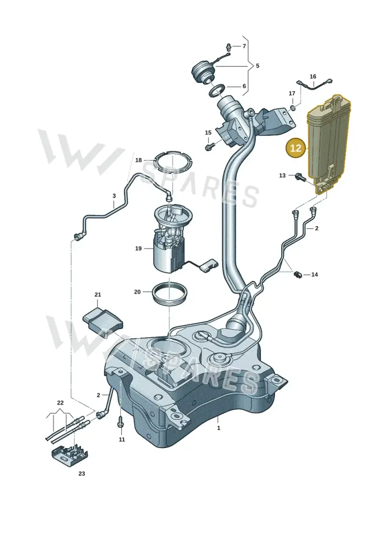 2Q0201801 — Volkswagen Polo 1.0 BlueMotion (2017-2024) diagram 837201055, position 12