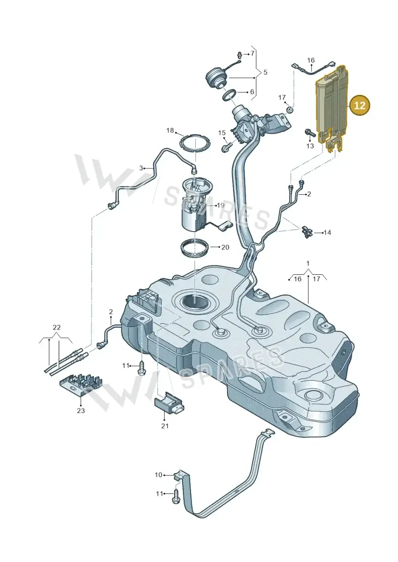 2Q0201801 — Volkswagen Polo 1.0 BlueMotion (2017-2024) diagram 837201500, position 12