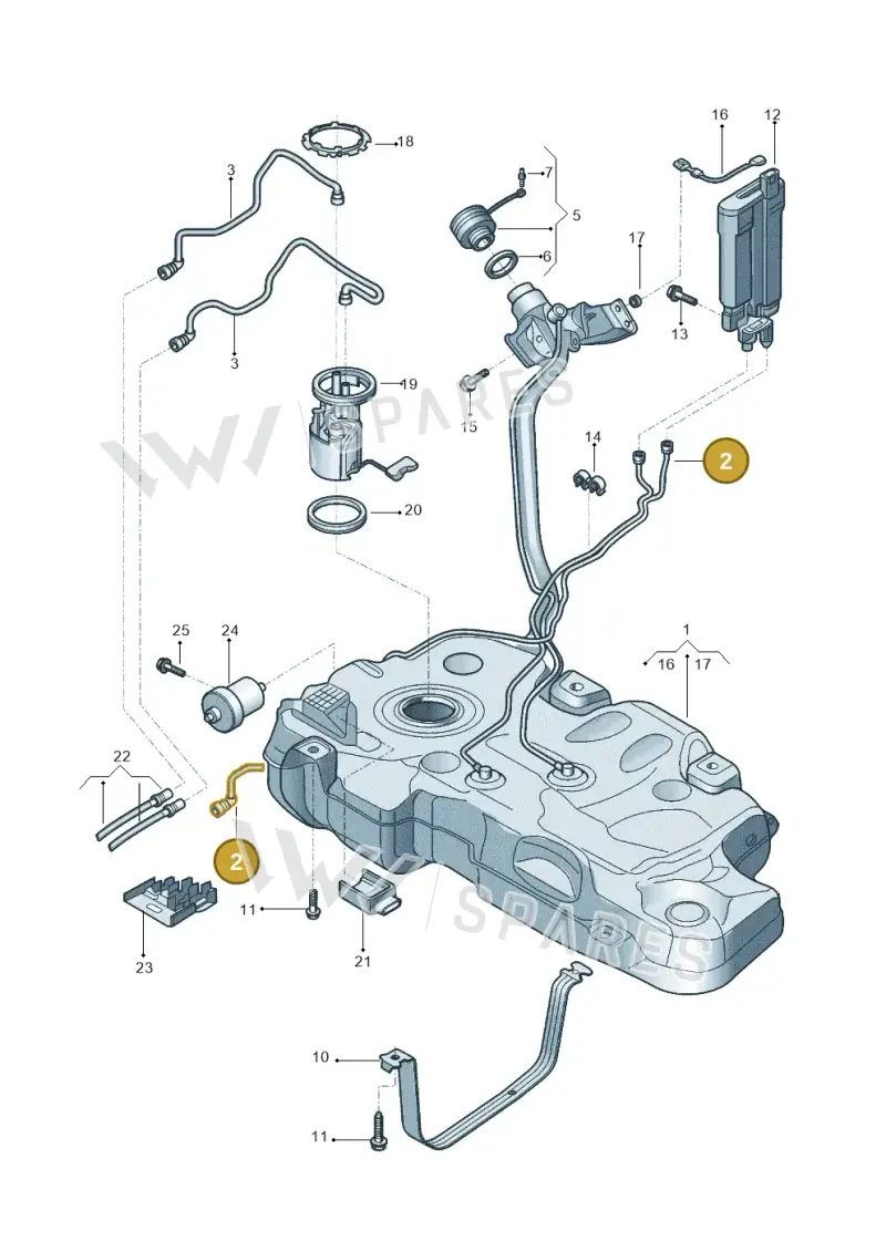 2Q0201997G — Volkswagen T-Cross 1,0 (2019-) diagram 602201400, position 2